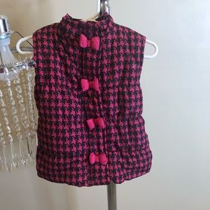 Hot pink designed puffer vest